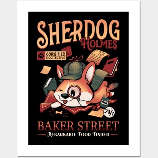 Mister Sherdog Holmes - Cute Corgi Detective Posters and Art